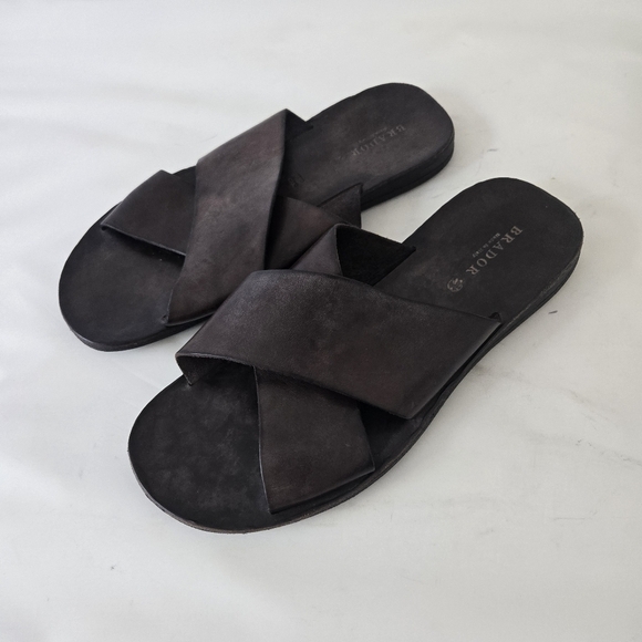 BRADOR  Walk TDM Slide Leather Sandals size 42 or US 9 Made In Italy - Picture 7 of 16